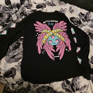 Artetak Long Sleeve Shirt with Pink and Blue Angel Graphic